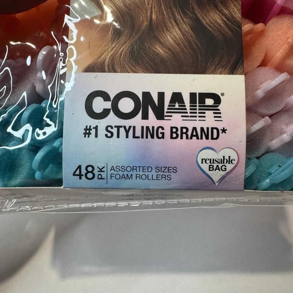 Lot 3 Conair Hair Rollers Voluminous Curls Soft Curls Assorted Sizes New w/ Bag